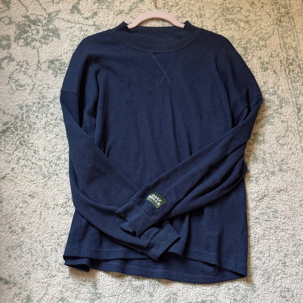 Daily Drills Women's Navy Crewneck Thermal Sweater
